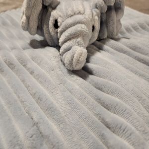 Baby soft blue elephant chenile lovey.